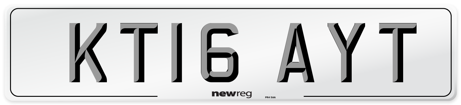 KT16 AYT Number Plate from New Reg